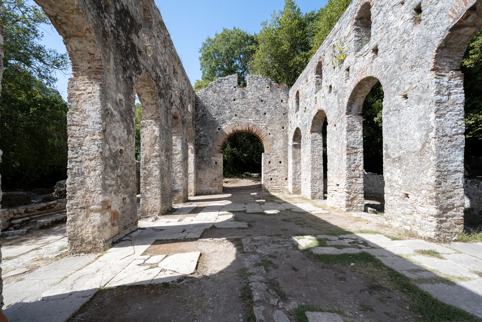 Ancient stone ruins at Butrint National Park, a short drive from Sarandë